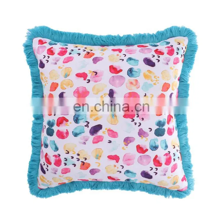 Decorative Square Accent Pillow Case 18x18inch Abstract Flower Arrangement Style Nature Elements Vibrant