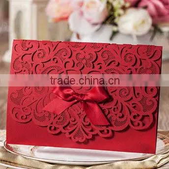 High Quality Fancy Luxury Laser Engrave Wedding Invitation Cards