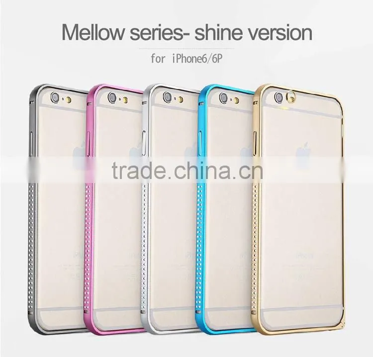 Hot sale Bulk Shine Diamond Aluminum Case for iPhone 6 Bumper Case