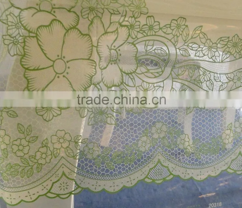 Garden new decorat printed PVC transparent table cloth --Green