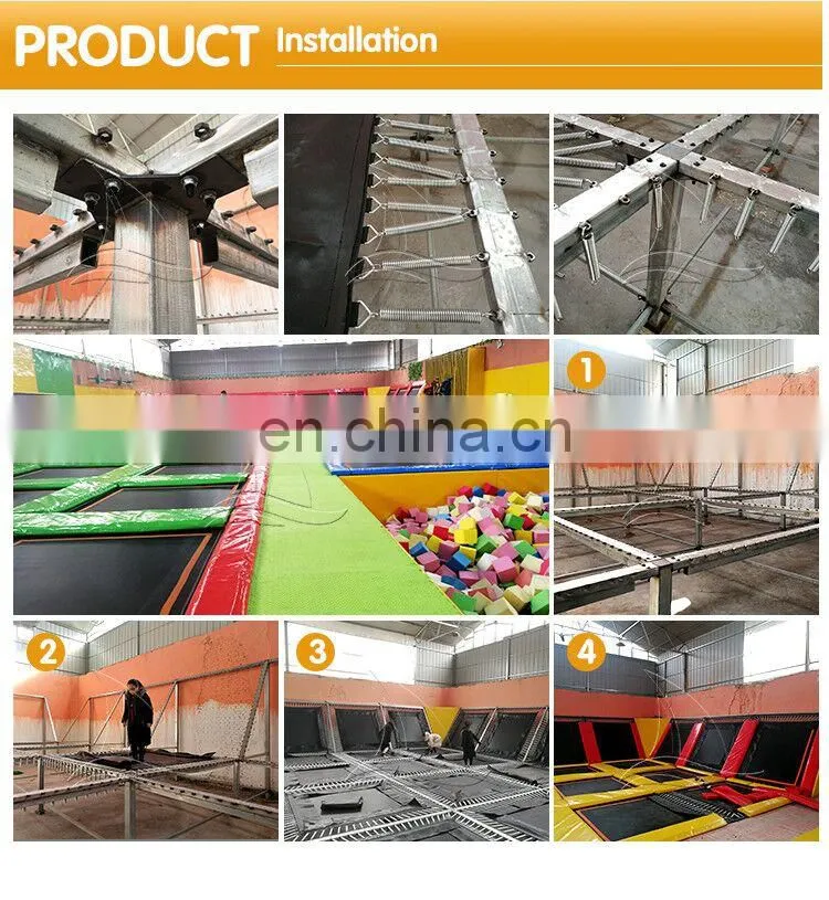 Children trampoline park with donuts slide Indoor children playground trampoline