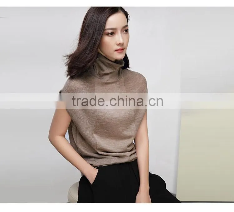 summer popular lady short-sleeved shirt loose knit wool vest sweater