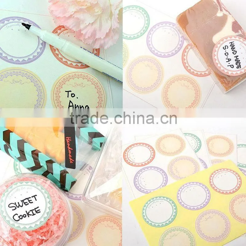 30PCS STICKERS 6TYPE Circle Pastel Paper Gifts Decoration Stickers to closed friend