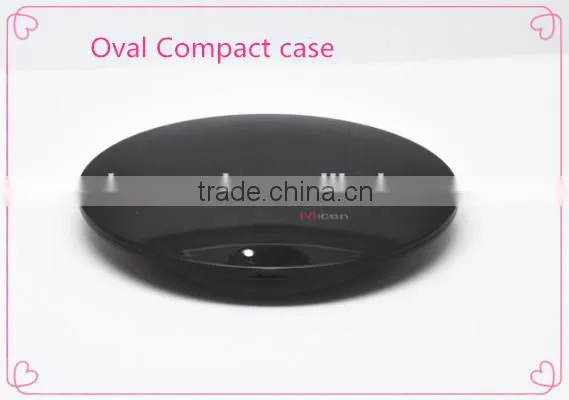 Oval pressed powder plastic container with mirror/ cosmetic makeup container