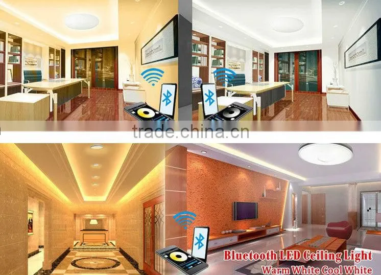 2013 new design 7w high brightness round wifi iphone control led ceiling panel light