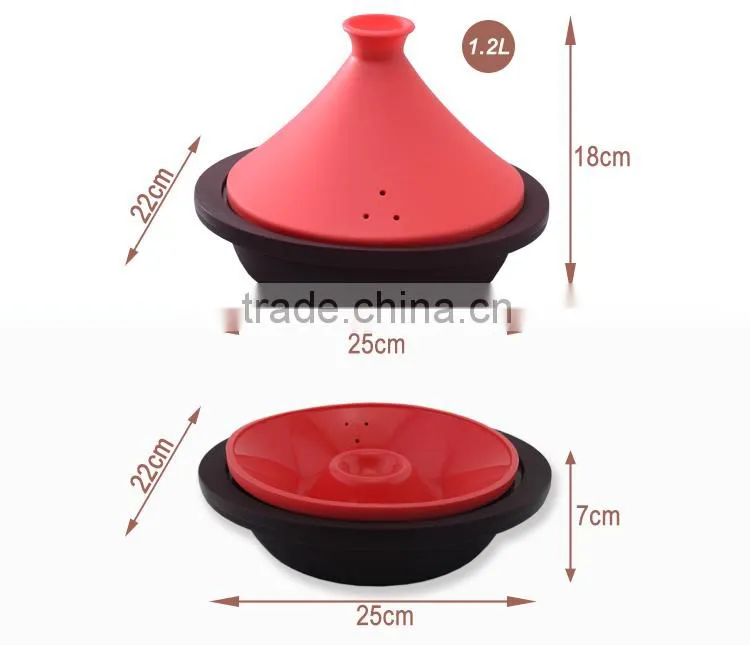 Flexible Morocca Silicone Tagine Steamer Microwave safe heat resistant FDA LFGB DGCCRF food grade