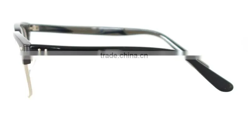 Acetate Square Spectacles Half Frame Vintage Glasses