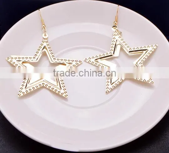 2016 Wholesale High Quality Vintage Fashion Korean Beautiful Star Alloy Earring