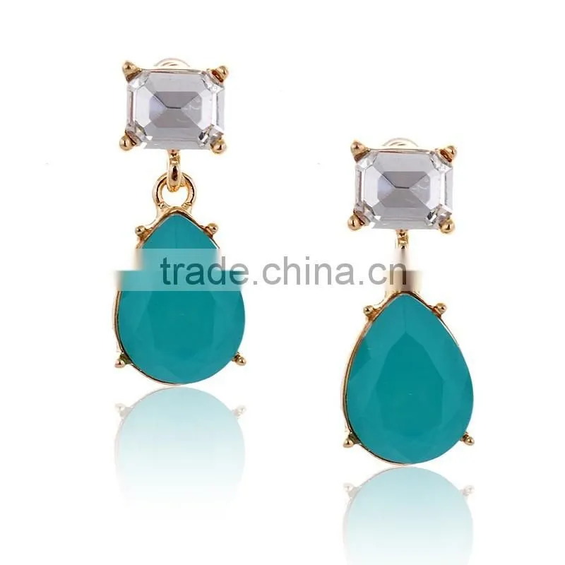 Hot Sale Designs Cheap Wholesale Fake Colored Diamond Stud earrings for Girls