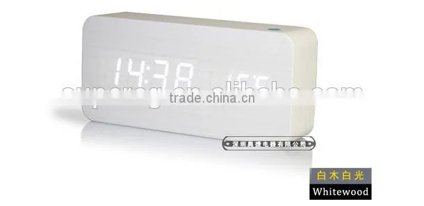 new fashion table clocks Control Sensing Alarm Temp dual Display Electronic LED Clock Vintage Wooden Digital Alarm Clock