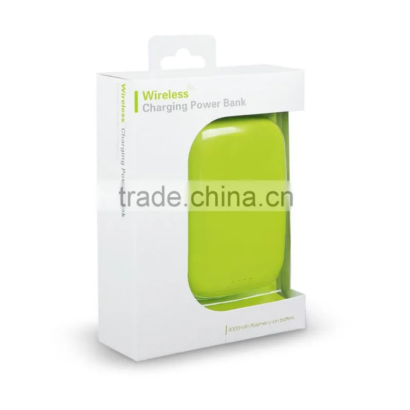 Emergency Charging Station 4000mAh Qi Wireless Charger Power Bank, Portable Wireless Power Bank Charger