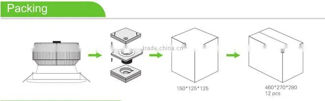 6w 9w 10w 15w 20w 30w 40w 50w square led cob downlight
