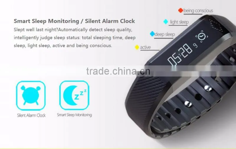 Bluetooth Waterproof bracelet pedometer, Touch Key Vibrating wristband, Smart Wristband With OLED Screen