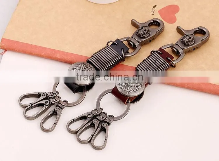 Handmade High Quality Real Ostrich Leather Keychain Leather Key Holder Key Chain