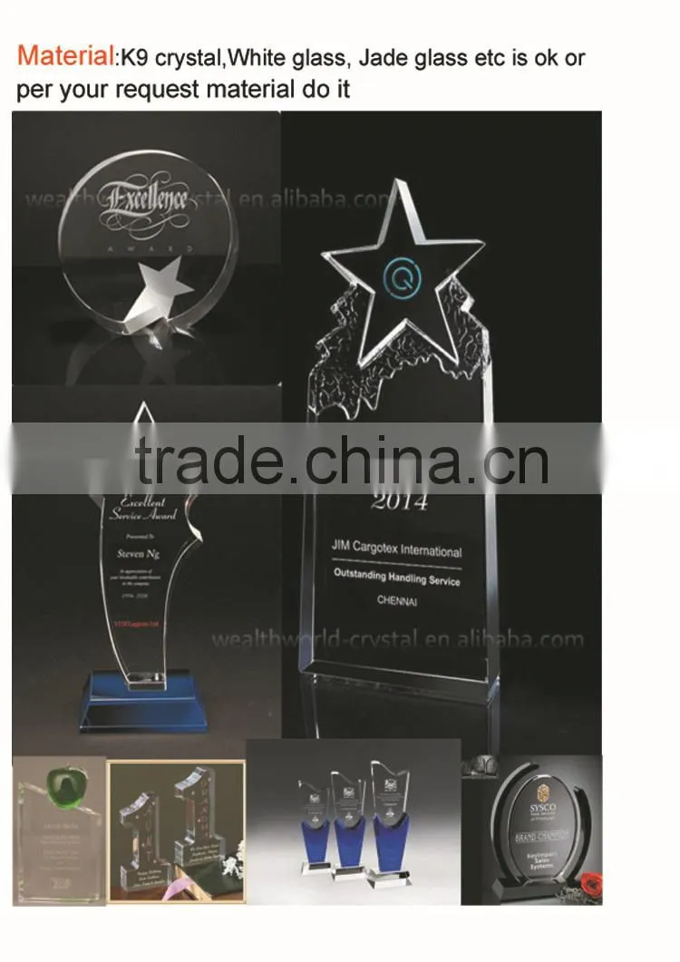 new design crystal trophy and awards