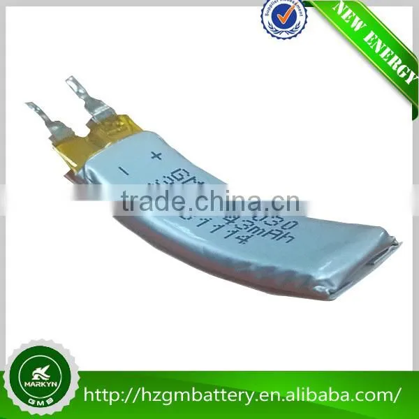 UL, CE Professional 3.7v 41mAh Curved battery