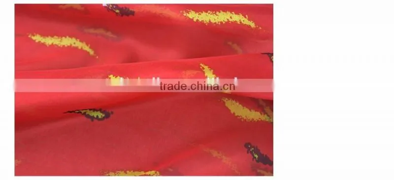 beautiful silk chiffon lurex fabric hot sale printed silk chiffon fabric