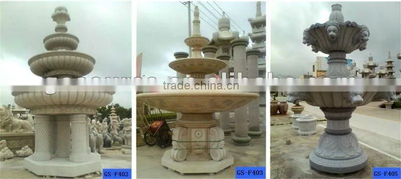 granite tiered lion head garden water fountain