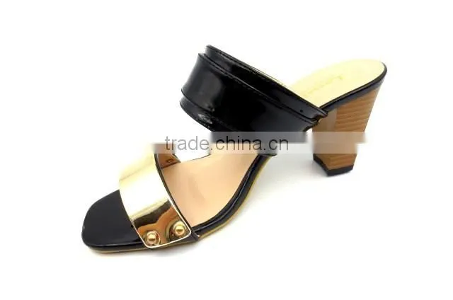 new fashion middle heel slipper lady party sandals slipper