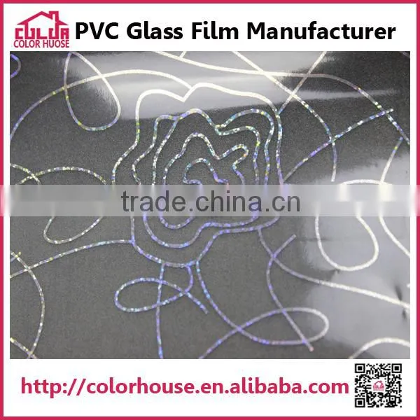 film roll adhesive glass flower decoration laser sticker
