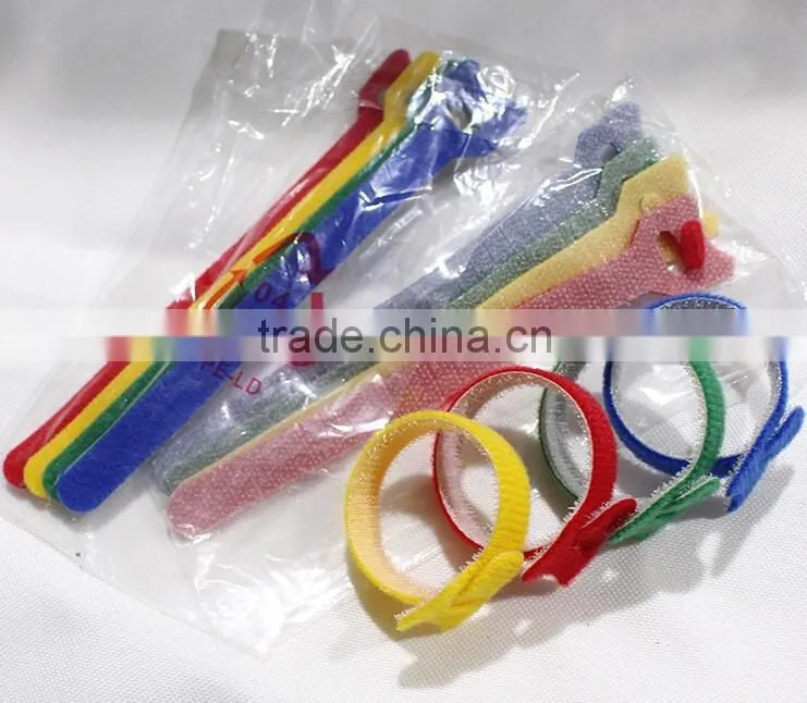Cable organizer double side hook and loop cable ties with logo printing