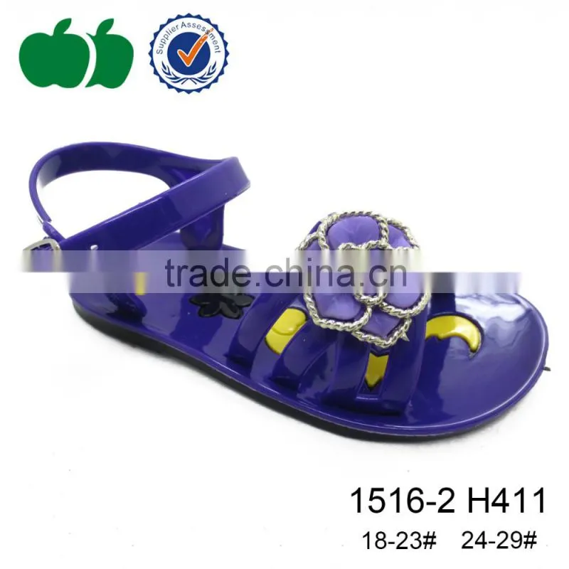 Cheap wholesale cute flat children jelly sandals for girl