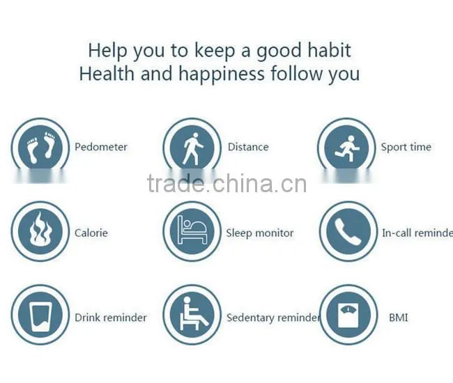 2015 hot smart product Bluetooth 4.0 Sport Bracelet Wristband TW 64 with health care monitor