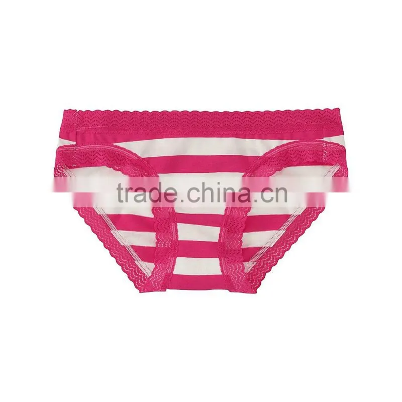 Women comfortable cotton elastane lace brief sexy ladies underwear