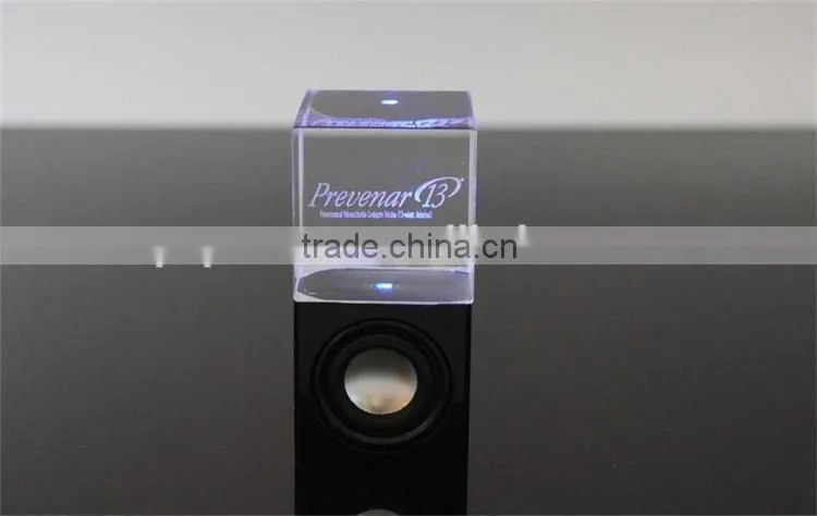 Wired Crystal Speaker with Laser Logo