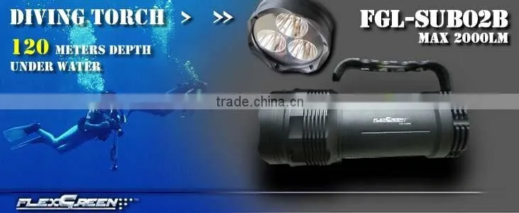 rechargeable 6600mah/11.1V 18650 battery 3 xml T6 LED diving light