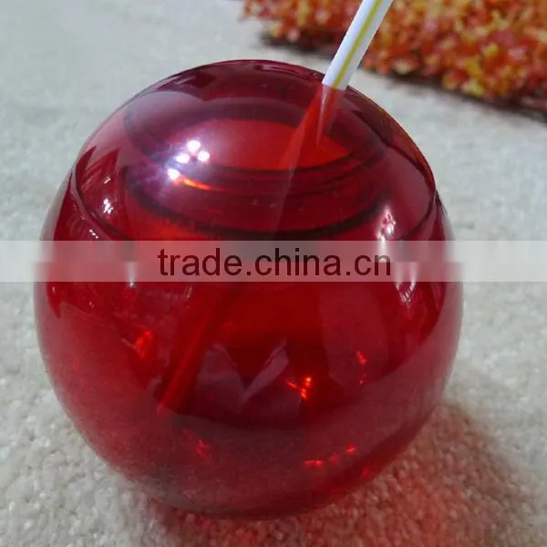400ml/14oz BPA free ball shaped cup with straw