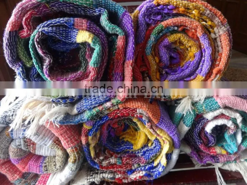 Handmade Cotton Rugs Reversible Area Rug Hand Loomed Rug Reversible Bohemian Throw