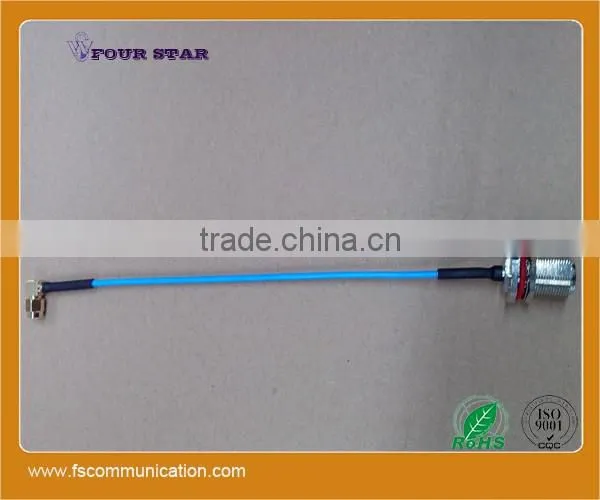 RG405 Cable Assembly with SMA Male Right Angle to N Female Bulkhead Connectors