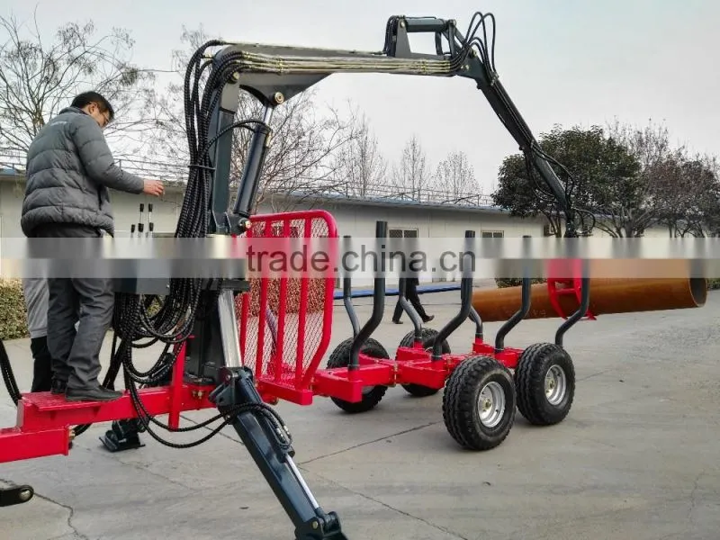 forest equipment, log trailers with grapple ,telescopic crane with cheaper price