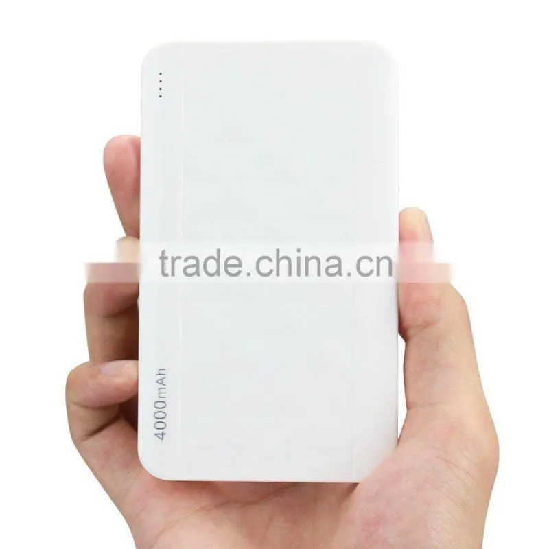 Hotest Products 2015 OEM service rechargeable power bank, portable smart power bank 4000mah for smartphone