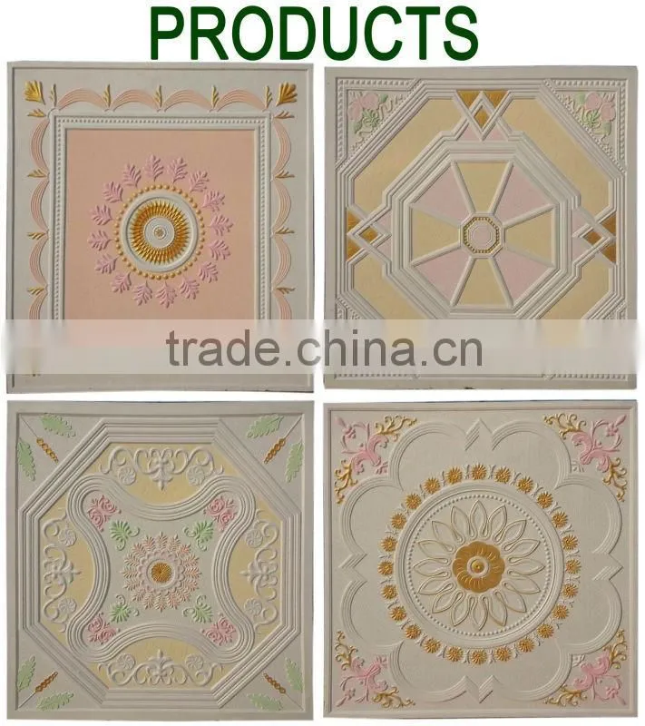2x4 Gypsum ceiling tiles for bathroom with fiber inside for home decoration