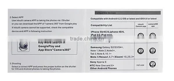 Remote shutter for mobile phone hot new products for 2015 bluetooth remote control self-timer
