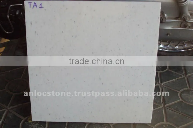 Milky white marble tiles