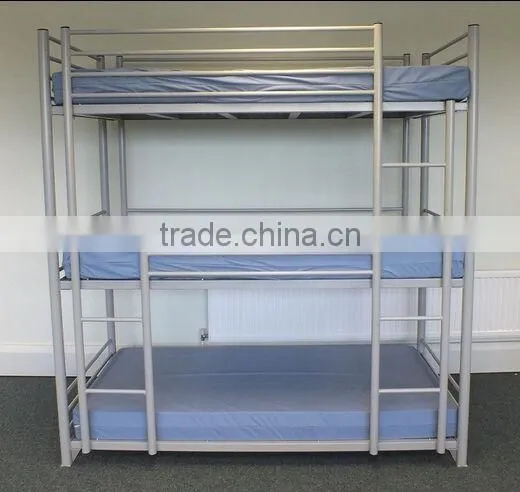 Triple tier high quality 3 tier bunk bed metal for school hostel