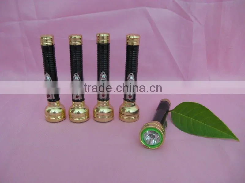 Metal mini led torch black body glod-plated flashlight