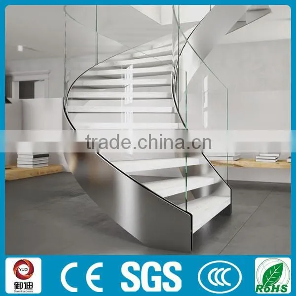 304/316 Grade stainless steel curved stairs designs