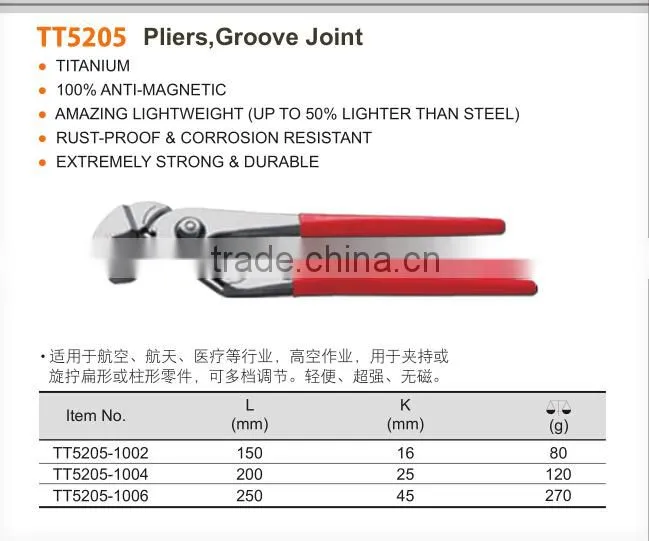 High quality Titanium Alloy Groove Joint Pliers