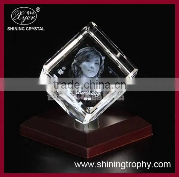 3d laser engraving photo crystal heart