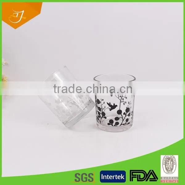 Decal Decorative Cheap Glass Cup,High White Quality Glass Cup