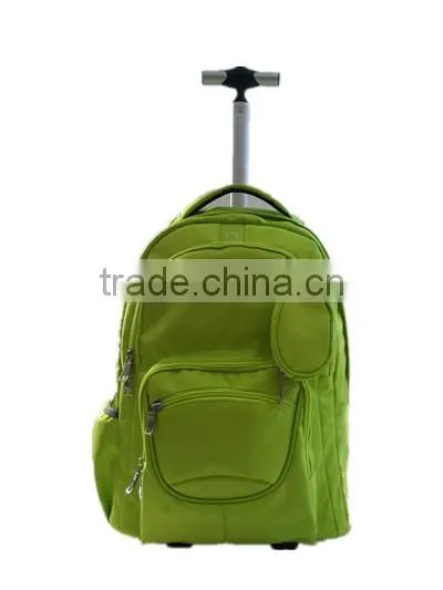 2015 hot design Polyester school trolley bag with bright color for student