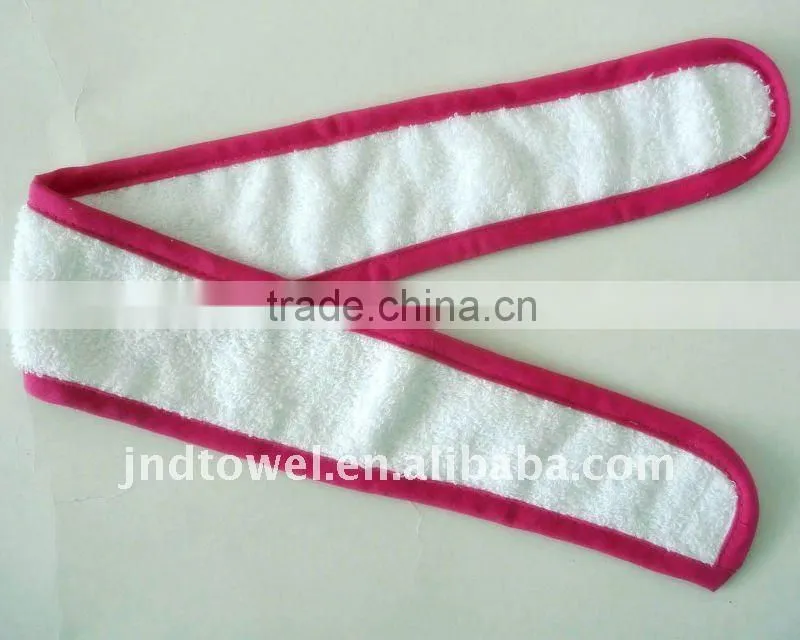 cotton hair towel with pink bind cloth