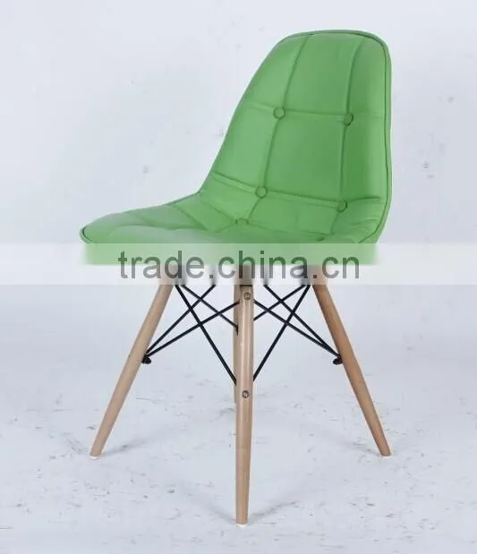 Silla Chair PU seat / Cheap PU Chair with wooden legs(1028CC)