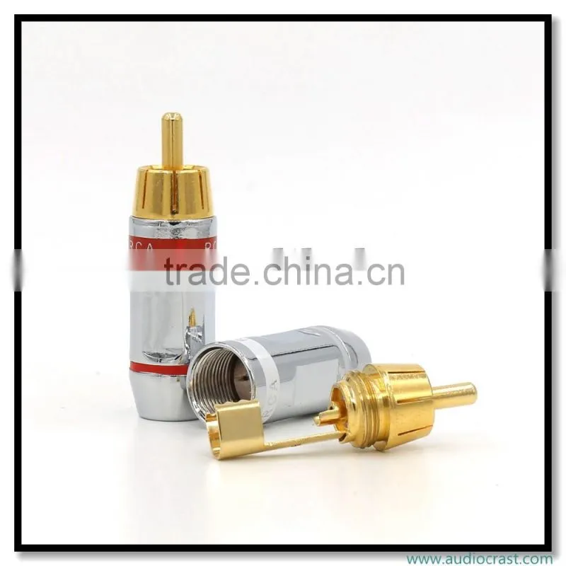 OEM brass connector 24K Gold Speaker Plug Audiophile Plug Solder