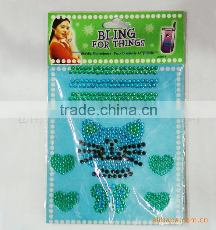 Free shipping shine crystal pink clothing rhinestone stickers