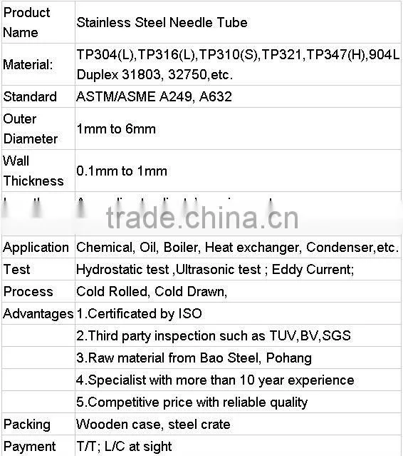 capillary tube, stainless steel capillary tube